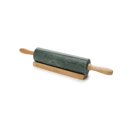 Fox Run Marble Rolling Pin and Base in Green