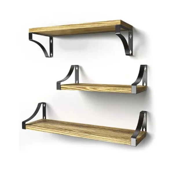 Floating Shelves Wall Mounted, Rustic Wood Wall